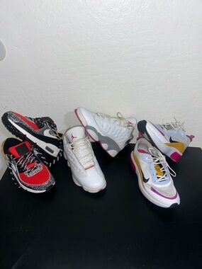 Nike women’s Color-Block & Retro Mix Sneakers — White, Red, Pink, Yellow & Black